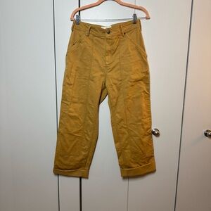 Loeffler randall yellow denim cargo pants size 4